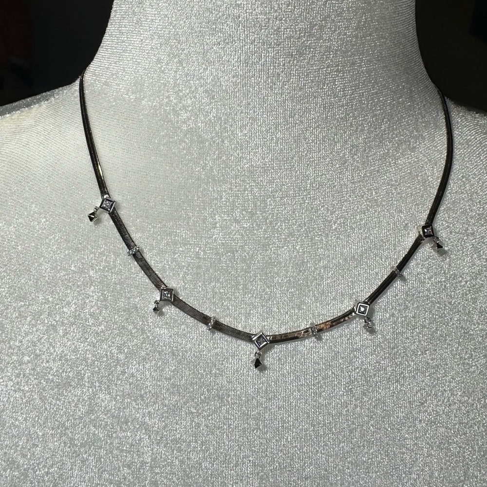 Kendra Scott Silver Necklace with Geometric Accents